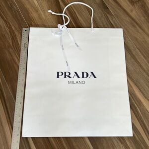LARGE Prada Milano white shopping bag with ribbon